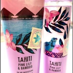 BATH AND BODY WORKS TAHITI PINK LILY SET